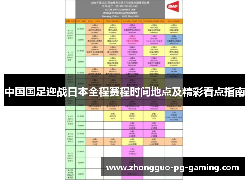 中国国足迎战日本全程赛程时间地点及精彩看点指南